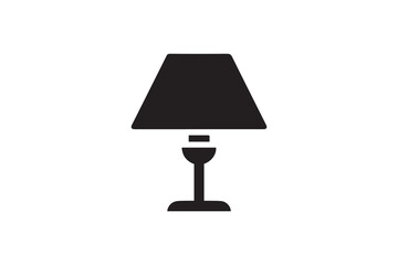 simple Table lamp silhouette icon vector isolated in white background	