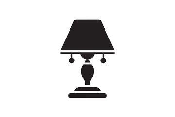 simple Table lamp silhouette icon vector isolated in white background	