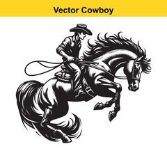 Obraz premium A cowboy baking horse 