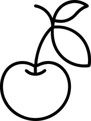 Cherry outline icon on transparent background