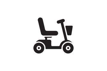 simple mobility scooter silhouette icon vector isolated in white background	