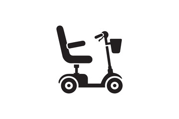 simple mobility scooter silhouette icon vector isolated in white background	