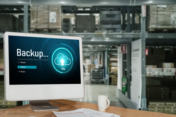 Backup Storage Data Internet Technology Business concept. Database storage cloud technology file...