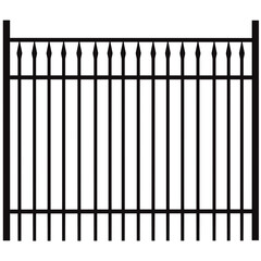 3d render black metal fence with transparent background