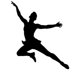 Ballet Jumping Dancer isolated on white background