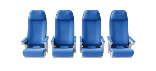 3D render of blue seat on transparent background