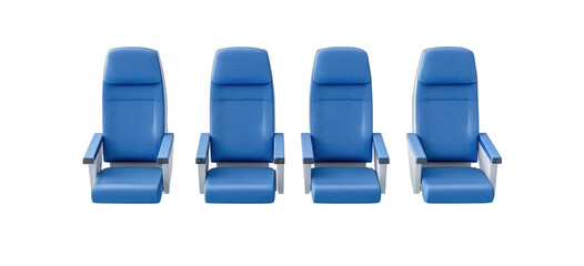 3D render of blue seat on transparent background