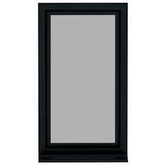 3d render black sliding window with transparent background