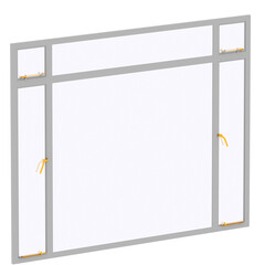 3d render large window with transparent background