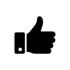 Black Thumbs Up Icon - Hand with Raised Thumb