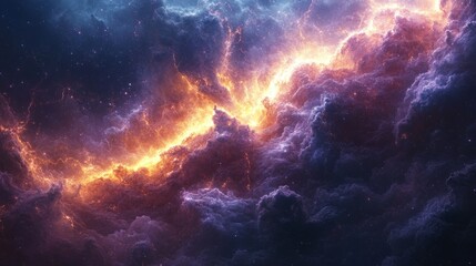 Fototapeta premium lightning storm on Jupiter, massive electric discharges illuminating swirling clouds, ultra-detailed planetary textures, extreme deep-space realism