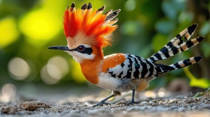 Colorful bird with vibrant plumage