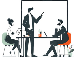 Teamwork and Collaboration in a Business Meeting.