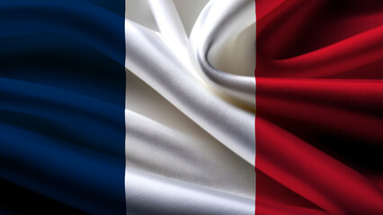 Obraz premium France national flag on wavy background