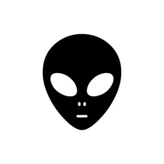 1990s Black Alien Head UFO Craze Icon Filled