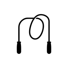 Skipping Rope 90s Kids Game Black Icon Minimal