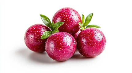 Obraz premium Ripe red berries closeup vibrant color fresh healthy food photography