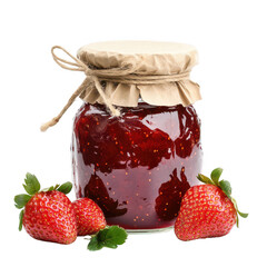 Homemade strawberry jam creation kitchen food photography bright isolated culinary delight