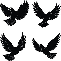 Obraz premium Flying Dove Silhouette vector