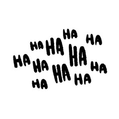 ha ha laugh of laugh png hand-written cartoon doodle line black and white pen line decoration and design clipart