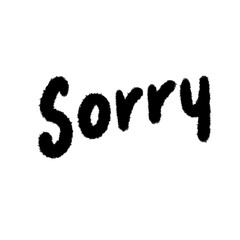 sorry png hand-written cartoon doodle line black and white pen line decoration and design clipart