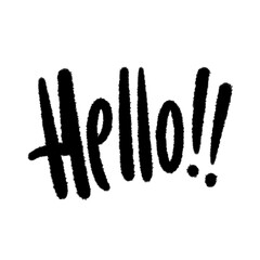 hello hi png hand-written cartoon doodle line black and white pen line decoration and design clipart