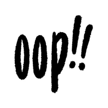 action oop png hand-written cartoon doodle line black and white pen line decoration and design clipart
