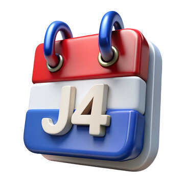 3D Calendar Showing July 4 &ndash; Independence Day Reminder