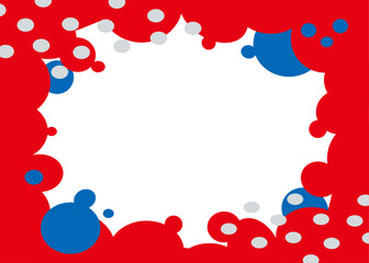 大阪EXPO万博スタイルの青と赤のイラストフレームベクター背景2