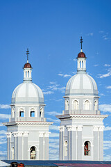 Steeple of the colonial architecture in the cathedral building, Santiago de Cuba, Cuba