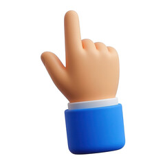 Hand pointing finger click cursor 3d render illustration