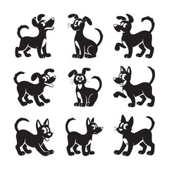 Elegant Aesthetic Dog Silhouettes Set for Art Projects
