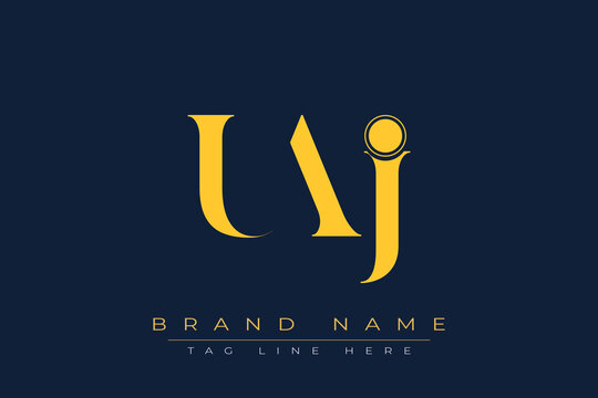 UAJ abstract letter logo design. This logo is designed by three abstract letters.
