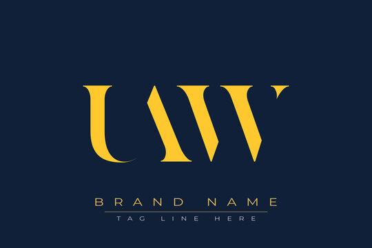 UAW abstract letter logo design. This logo is designed by three abstract letters.