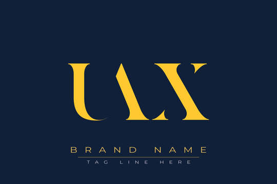 UAX abstract letter logo design. This logo is designed by three abstract letters.