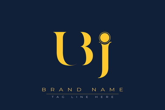 UBJ abstract letter logo design. This logo is designed by three abstract letters.