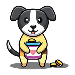 Naklejka premium dog vector illustration.Food & Treats Dogs 