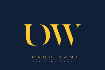 UDW abstract letter logo design. This logo is designed by three abstract letters.