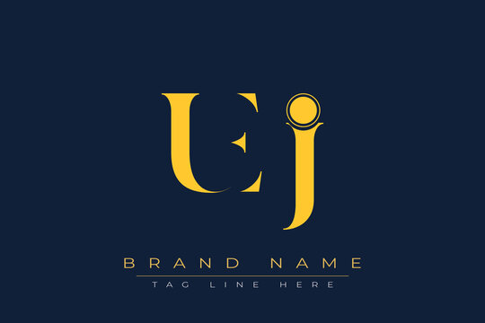 UEJ abstract letter logo design. This logo is designed by three abstract letters.