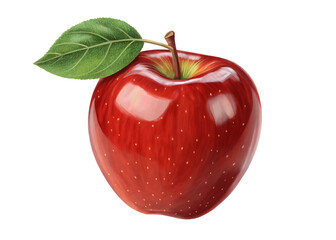 red apple on white background