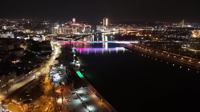 Belgrade, Brankov most, Branko bridge over Sava river in Serbia
