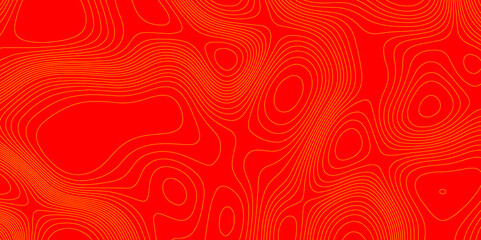 Abstract topography background with colorful geometric pattern, line topography landscape with red and yellow color seamless pattern abstract cartography vector simple wave line background.