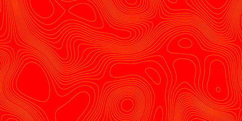 Abstract topography background with colorful geometric pattern, line topography landscape with red and yellow color seamless pattern abstract cartography vector simple wave line background.