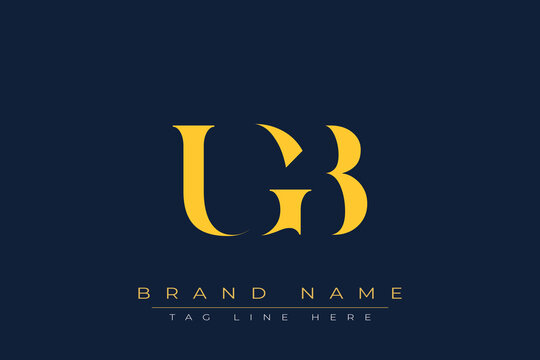 UGB abstract letter logo design. This logo is designed by three abstract letters.