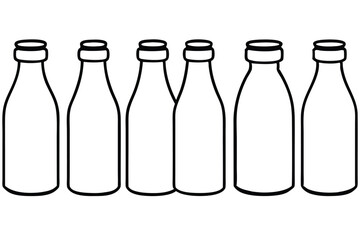 Types of Milk Bottles in Vector Style