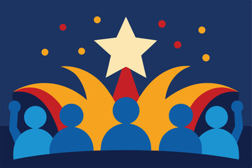 stars and stripes on blue background