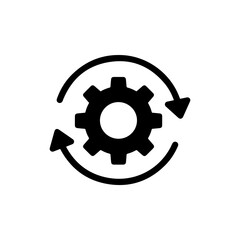 Cogwheel with Arrow Loop for Iteration Icon