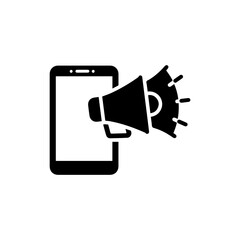 Megaphone Blasting from Mobile for Advertising Icon