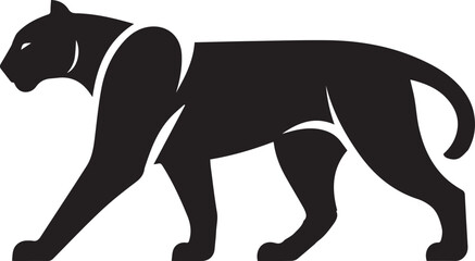 Obraz premium Black Panther Silhouette Vector Walking in Side Profile