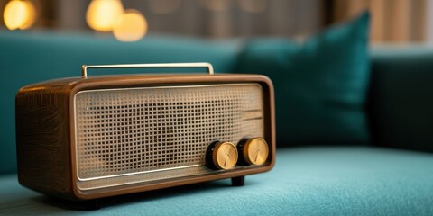 vintage ve day celebrations, a vintage radio broadcasts a ve day announcement in a nostalgic living room adorned with war-time memorabilia